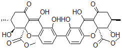 CAS#: 35287-72-0， Methyl (3R,4S,4aS)-7-[(5S,6R,10aS)-1,5,9-Trihydroxy-10alpha-Methoxycarbonyl-6-Methyl-8-Oxo-6,7-Dihydro-5H-Xanthen-2-Yl]-4,8,9-Trihydroxy-3-Methyl-1-Oxo-3,4-Dihydro-2H-Xanthene-4alpha-Carboxylate
