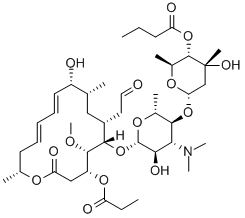 CAS#: 35457-81-9， [6-[4-Dimethylamino-5-Hydroxy-6-[[(11E,13E)-10-Hydroxy-5-Methoxy-9,16-Dimethyl-2-Oxo-7-(2-Oxoethyl)-4-Propanoyloxy-1-Oxacyclohexadeca-11,13-Dien-6-Yl]Oxy]-2-Methyloxan-3-Yl]Oxy-4-Hydroxy-2,4-Dimethyloxan-3-Yl] Butanoate