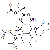 CAS#: 35481-70-0， [(1R,2S,3R,4aR,5R,8S,8aR)-5-[(2S,3aS,6aS)-2,3,3a,6a-Tetrahydrofuro[5,4-b]Furan-2-Yl]-8-Acetyloxy-8a-(Acetyloxymethyl)-3-Hydroxy-5,6-Dimethylspiro[3,4,4a,8-Tetrahydro-2H-Naphthalene-1,2'-Oxirane]-2-Yl] (2R)-2-Acetyloxy-2-Methylbutanoate