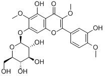 CAS#: 35595-03-0， 5-Hydroxy-2-(3-Hydroxy-4-Methoxyphenyl)-3,6-Dimethoxy-7-[(2S,3R,4S,5S,6R)-3,4,5-Trihydroxy-6-(Hydroxymethyl)Oxan-2-Yl]Oxychromen-4-One