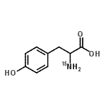 structure of CAS# 35693-13-1, (<Sup>15</Sup>N)Tyrosine;DL-4-Hydroxyphenylalanine-15N;DL-Tyrosine-15N;332151_ALDRICH
