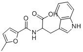 structure of CAS# 360573-13-3, N-[(5-Methyl-2-Furanyl)Carbonyl]-L-Tryptophan;(2S)-3-(1H-Indol-3-Yl)-2-[[(5-Methyl-2-Furyl)-Oxomethyl]Amino]Propanoate;(2S)-3-(1H-Indol-3-Yl)-2-[(5-Methylfuran-2-Carbonyl)Amino]Propionate;(2S)-3-(1H-Indol-3-Yl)-2-[(5-Methylfuran-2-Yl)Carbonylamino]Propanoate