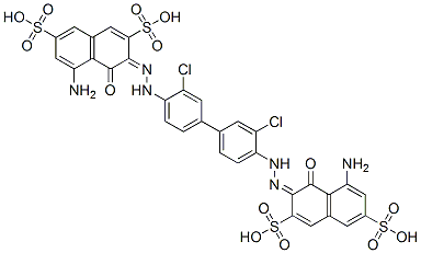 CAS#: 3627-06-3， (3Z)-5-Amino-3-[[4-[4-[(2Z)-2-(8-Amino-1-Oxo-3,6-Disulfonaphthalen-2-Ylidene)Hydrazinyl]-3-Chlorophenyl]-2-Chlorophenyl]Hydrazinylidene]-4-Oxonaphthalene-2,7-Disulfonic Acid