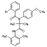 CAS#: 364748-53-8， 2-Bromo-N-{1-[(2,6-Dimethylphenyl)Amino]-2-Methyl-1-Oxo-2-Propanyl}-N-(4-Methoxyphenyl)Benzamide