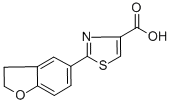 structure of CAS# 368869-97-0, 2-(2,3-Dihydro-1-Benzofuran-5-Yl)-1,3-Thiazole-4-Carboxylic Acid;2-(2,3-Dihydro-1-Benzofuran-5-Yl)-1,3-Thiazole-4-Carboxylic Acid 97%;2-(2,3-DIHYDRO-1-BENZOFURAN-5-YL)-1,3-THIAZOLE-4-CARBOXYLIC ACID