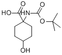 structure of CAS# 369403-08-7, N-Boc-Amino-(4-Hydroxycyclohexyl)Carboxylic Acid;1-(Tert-Butoxycarbonylamino)-4-Hydroxy-Cyclohexane-1-Carboxylate;1-[(Tert-Butoxy-Oxomethyl)Amino]-4-Hydroxy-1-Cyclohexanecarboxylate;Zinc04284387