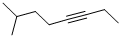 structure of CAS# 37050-06-9, 7-Methyl-3-Octyne;3-Octyne, 7-Methyl-;7-Methyl-3-Octyne