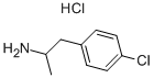structure of CAS# 3706-38-5, DL-4-Chloroamphetamine Hydrochloride;[2-(4-Chlorophenyl)-1-Methyl-Ethyl]Amine Hydrochloride;4-Chloroamphetamine Hydrochloride;Benzeneethanamine, 4-Chloro-Alpha-Methyl-, Hydrochloride (9Ci)