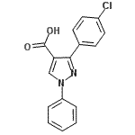 structure of CAS# 372107-14-7, 3-(4-Chlorophenyl)-1-Phenyl-1H-Pyrazole-4-Carboxylic Acid;3-(4-chlorophenyl)-1-phenyl-1H-pyrazole-4-carboxylic acid;3-(4-Chloro-phenyl)-1-phenyl-1H-pyrazole-4-carboxylic acid;3-(4-chlorophenyl)-1-phenylpyrazole-4-carboxylic acid