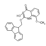 structure of CAS# 372144-26-8, 2-{[(9H-Fluoren-9-Ylmethoxy)Carbonyl]Amino}-3-Methoxybenzoic Acid;Fmoc-2-amino-3-methoxybenzoic acid;Fmoc-2-amino-3-methoxybenzoicacid;MFCD02682213