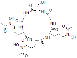 CAS#: 37279-99-5， N-[3-[(2S,5S,11S,17S)-5,17-Bis[3-(Acetyl-Hydroxyamino)Propyl]-11-(Hydroxymethyl)-3,6,9,12,15,18-Hexaoxo-1,4,7,10,13,16-Hexazacyclooctadec-2-Yl]Propyl]-N-Hydroxyacetamide