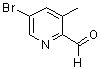 structure of CAS# 376587-53-0, 5-Bromo-3-Methyl-2-Pyridinecarbaldehyde;5-Bromo-3-Methylpyridine-2-Carboxaldehyde;5-BROMO-3-METHYL-2-PYRIDINECARBALDEHYDE;5-Bromo-2-Formyl-3-Methylpyridine