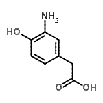 结构式 CAS# 38196-08-6, (3-氨基-4-羟基苯基)乙酸