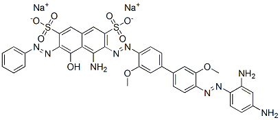 CAS#: 38449-92-2， Disodium (6Z)-4-Amino-3-[4-[4-(2,4-Diaminophenyl)Diazenyl-3-Methoxyphenyl]-2-Methoxyphenyl]Diazenyl-5-Oxo-6-(Phenylhydrazinylidene)Naphthalene-2,7-Disulfonate