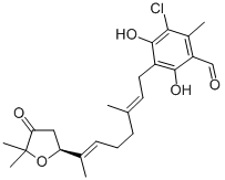 CAS#: 38462-04-3， 5-Chloro-3-[(2E,6E)-7-[(2S)-5,5-Dimethyl-4-Oxooxolan-2-Yl]-3-Methylocta-2,6-Dienyl]-2,4-Dihydroxy-6-Methylbenzaldehyde