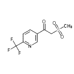 结构式 CAS# 386704-14-9, 2-(甲基磺酰基)-1-[6-(三氟甲基)-3-吡啶基]乙酮