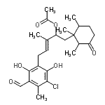 CAS#: 38965-84-3， (3E)-5-(3-Chloro-5-Formyl-2,6-Dihydroxy-4-Methylphenyl)-3-Methyl-1-(1,2,6-Trimethyl-3-Oxocyclohexyl)-3-Penten-2-Yl Acetate