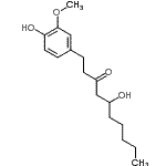 structure of CAS# 39886-76-5, 5-Hydroxy-1-(4-Hydroxy-3-Methoxyphenyl)-3-Decanone;(+)-[6]-Gingerol;(S)-(+)-[6]-Gingerol;1-(4'-Hydroxy-3'-methoxyphenyl)-5-hydroxy-3-decanone