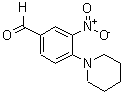 structure of CAS# 39911-29-0, 3-Nitro-4-Piperidinobenzaldehyde;3-Nitro-4-(Piperidin-1-Yl)Benzaldehyde 95+%;3-Nitro-4-(1-Piperidinyl)Benzaldehyde, 97%;3-NITRO-4-PIPERIDINOBENZENECARBALDEHYDE