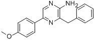 structure of CAS# 40040-81-1, 2-Amino-3-Benzyl-5-(4-Methoxyphenyl)Pyrazine;5-(4-METHOXYPHENYL)-3-(PHENYLMETHYL)-PYRAZINAMINE;2-AMINO-3-BENZYL-5-(4-METHOXYPHENYL)PYRAZINE 98%;2-AMINO-3-BENZYL-5-(4-METHOXYPHENYL)PYRAZINE