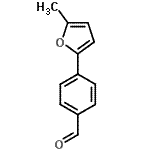 structure of CAS# 400748-10-9, 4-(5-Methyl-2-Furyl)Benzaldehyde;2-(4-Formylphenyl)-5-methylfuran;4-(5-Methylfur-2-yl)benzaldehyde;4-(5-Methyl-furan-2-yl)-benzaldehyde