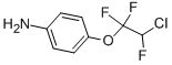 structure of CAS# 403-61-2, 4-(2-Chloro-1,1,2-Trifluoro-Ethoxy)-Phenylamine;4-(2-Chloro-1,1,2-Trifluoro-Ethoxy)Aniline;[4-(2-Chloro-1,1,2-Trifluoro-Ethoxy)Phenyl]Amine;Nsc158368