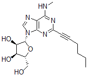 结构式 CAS# 403842-38-6, 2-(1-己炔-1-基)-N-甲基-腺苷