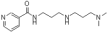 structure of CAS# 404013-89-4, N-(3-{[3-(Dimethylamino)Propyl]Amino}Propyl)Nicotinamide;N-(3-((3-(dimethylamino)propyl)amino)propyl)nicotinamide;N-(3-{[3-<wbr>(dimethyl<wbr>amino)pro<wbr>pyl]amino<wbr>}propyl)p<wbr>yridine-3<wbr>-carboxam<wbr>ide;N-[3-(3-Dimethylamino-propylamino)-propyl]-