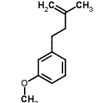 structure of CAS# 40463-03-4, 1-Methoxy-3-(3-Methyl-3-Buten-1-Yl)Benzene;1-Methoxy-3-(3-methyl-3-butenyl)benzene #;4-(3-Methoxyphenyl)-2-methyl-1-butene;MFCD07698649