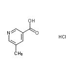 structure of CAS# 40473-04-9, 5-Methylnicotinic Acid Hydrochloride (1:1);5-methyl nicotinic acid hydrochloride;5-Methylnicotinic acid hydrochloride;5-Methylpyridine-3-carboxylic acid hydrochloride