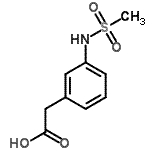 structure of CAS# 407640-21-5, {3-[(Methylsulfonyl)Amino]Phenyl}Acetic Acid;(3-methanesulfonamidophenyl)acetic acid;{3-[(Methylsulphonyl)amino]phenyl}acetic acid;2-(3-(methylsulfonamido)phenyl)acetic acid