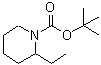 结构式 CAS# 409061-22-9, 2-乙基-1-哌啶羧酸叔丁酯