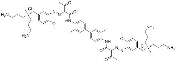 CAS#: 40948-42-3， 3,3'-[(3,3'-Dimethyl[1,1'-Biphenyl]-4,4'-Diyl)Bis[Imino(1-Acetyl-2-Oxoethane-1,2-Diyl)Azo]]Bis[Bis(3-Aminopropyl)(4-Methoxybenzyl)Methylammonium] Dichloride