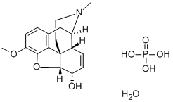 structure of CAS# 41444-62-6, Codeine Phosphate;MORPHINE-3-METHYL ETHER HEMIHYDRATE;Codeine·Phosphoric Acid·0.5Hydrate;CODEINIUM PHOSPHATE HEMIHYDRATE