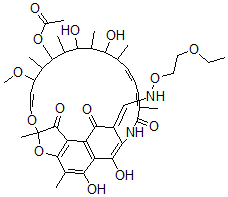 CAS#: 41887-56-3， 3-[(2-Ethoxyethoxy)Iminomethyl]Rifamycin SV