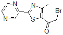 structure of CAS# 423768-43-8, 2-Bromo-1-[4-Methyl-2-(2-Pyrazinyl)-5-Thiazolyl]-Ethanone;2-BROMO-1-[4-METHYL-2-(2-PYRAZINYL)-1,3-THIAZOL-5-YL]-1-ETHANONE;5-(Bromoacetyl)-4-Methyl-2-Pyrazin-2-Yl-1,3-Thiazole;2-Bromo-1-[4-Methyl-2-(2-Pyrazinyl)-1,3-