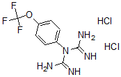 结构式 CAS# 42823-09-6, N-[4-(三氟甲氧基)苯基]-亚氨基二甲脒盐酸盐(1:2)