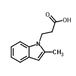 structure of CAS# 42951-33-7, 3-(2-Methyl-1H-Indol-1-Yl)Propanoic Acid;3-(2-Methyl-indol-1-yl)-propionic acid;3-(2-methylindolyl)propanoic acid;AP-124/43383562