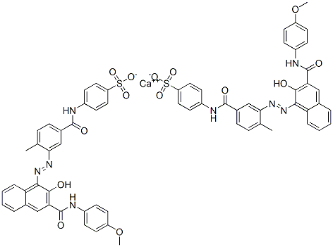 CAS#: 43035-18-3， Calcium Bis[4-[[3-[[2-Hydroxy-3-[[(4-Methoxyphenyl)Amino]Carbonyl]-1-Naphthyl]Azo]-4-Methylbenzoyl]Amino]Benzenesulphonate]
