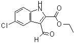 结构式 CAS# 43142-76-3, 5-氯-3-甲酰基-1H-吲哚-2-羧酸乙酯