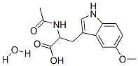 structure of CAS# 43167-40-4, N-Acetyl-5-Methoxy-DL-Tryptophan Monohydrate;(2S)-2-Acetamido-3-(5-Methoxy-1H-Indol-3-Yl)Propionic Acid;N-Acetyl-5-Methoxytryptophan;Tryptophan, N-Acetyl-5-Methoxy-