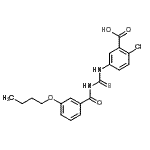 CAS#: 434286-98-3， 5-{[(3-Butoxybenzoyl)Carbamothioyl]Amino}-2-Chlorobenzoic Acid