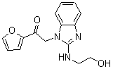 structure of CAS# 435345-13-4, 1-(2-Furanyl)-2-[2-[(2-Hydroxyethyl)Amino]-1H-Benzimidazol-1-Yl]-Ethanone;1-(2-Furyl)-2-[2-(2-Hydroxyethylamino)Benzimidazol-1-Yl]Ethanone;1-(2-Furyl)-2-[2-(2-Hydroxyethylamino)-1-Benzimidazolyl]Ethanone;Sbb012250