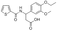 结构式 CAS# 436087-15-9, 3-(4-乙氧基-3-甲氧基-苯基)-3-[(噻吩-2-羰基)-氨基]-丙酸