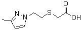 structure of CAS# 436088-31-2, [2-(3-Methyl-Pyrazol-1-Yl)-Ethylsulfanyl]-Acetic Acid;2-[2-(3-Methyl-1-Pyrazolyl)Ethylthio]Acetate;2-[2-(3-Methylpyrazol-1-Yl)Ethylthio]Acetate;2-[2-(3-Methylpyrazol-1-Yl)Ethylsulfanyl]Ethanoate