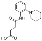 structure of CAS# 436088-44-7, N-(2-Piperidin-1-Yl-Phenyl)-Succinamic Acid;4-Oxo-4-[[2-(1-Piperidyl)Phenyl]Amino]Butanoate;4-Keto-4-[(2-Piperidinophenyl)Amino]Butyrate;Zinc00376346