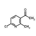 结构式 CAS# 439111-18-9, 1-(6-氯-2-甲基-3-吡啶基)乙酮