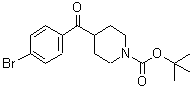 structure of CAS# 439811-37-7, 4-(4-Bromobenzoyl)-1-Piperidinecarboxylic Acid 1,1-Dimethylethyl Ester;Tert-Butyl 4-(4-Bromobenzoyl)Piperidine-1-Carboxylate;1-BOC-4-(4-BROMO-BENZOYL)-PIPERIDINE