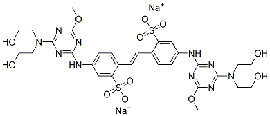 CAS 登录号：4470-72-8， 4,4'-二[[4-[二(2-羟基乙基)氨基]-6-甲氧基-1,3,5-三嗪-2-基]氨基]二苯乙烯-2,2'-二磺酸二钠