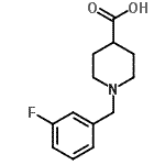 结构式 CAS# 451485-55-5, 1-(3-氟苄基)-4-哌啶羧酸